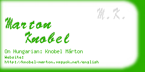 marton knobel business card